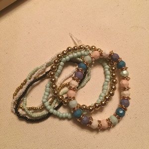 Set of 6 Boho Beaded Bracelets